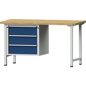 ANKE Werkbank, stabil, 3 Schubladen, Breite 1500 mm Buche massiv Arbeitstisch - 