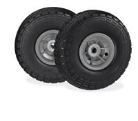 RELAXDAYS 2x Sackkarrenrad, pannensichere Vollgummireifen, 4.1/3.5-4', 16 mm Achse, bis 150 kg, 260x85 mm, schwarz-grau