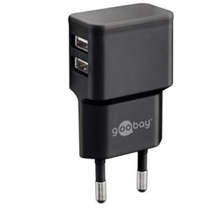 Goobay USB-Lader  44951, 2-fach, 2,4 A, 12 W, schwarz