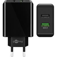 Goobay USB/QC-Lader  44956, 2-fach, 2+3 A, 28 W, schwarz