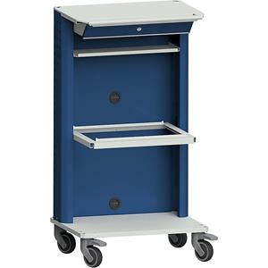 ANKE Laptop-/apparatenwagens, met laptopvak, hangmappenlade, grijs/blauw