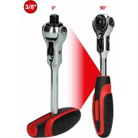 KSTOOLS KS-Tools Mini-T-Griff-Schwenkkopf-Knarre 914.3815 72 Mini-Gelenk-Ratsche, Umschaltbar 3/8Zoll