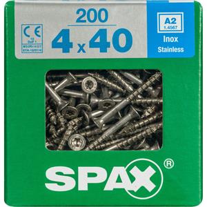 Spax schroef 'T-Star plus A2' RVS 40 x 4 mm - 200 stuks