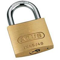 ABUS Hangslot, 45/50 lock-tag, VE = 6 stuks, messing