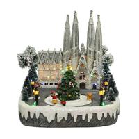 Lumineo kerstdorp Panorama Barcelona 26x26x28cm