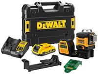 DeWalt DCE089D1G18 12V / 18V Li-ion accu zelfnivellerende 3x 360 graden kruislijnlaser set (1x 2.0Ah accu) in koffer - 3 lijnen - 30m - groen