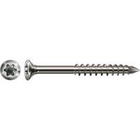 SPAX Fassadenschraube, 4,5 x 70 mm, 100 Stück, Teilgewinde, Linsensenkkopf, T-STAR plus T15, CUT-Spitze, Edelstahl rostfrei A2 - 0467000450703