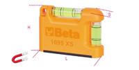 Beta Zak waterpas met magnetisch V vormige behuizing vervaardigd uit geprofileerd aluminium 2 onbreekbare libellen Nauwkeurigheid: 1mm/m 1695XS -