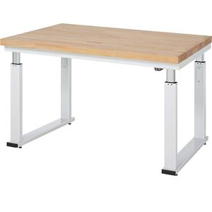 RAU Werktafel serie adlatus 600, 1250 x 900 x 740-1140 mm, beuken massief blad