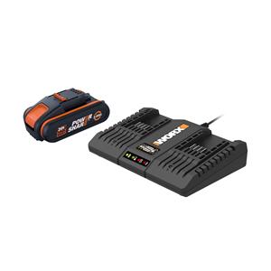 Worx 2 accu's en dubbel acculader 2 x 20V 2Ah