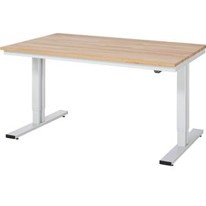 RAU Werktafel, elektrisch in hoogte verstelbaar, massief beukenhouten blad, draagvermogen 300 kg, b x d = 1500 x 1000 mm