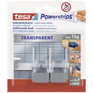 GLOBAL HEADQUARTERS - TESA SE Powerstrips Haken transparent chrom Selbstklebehaken Kunststoff