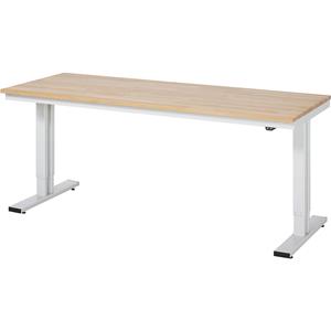 RAU Werktafel, elektrisch in hoogte verstelbaar, massief beukenhouten blad, draagvermogen 300 kg, b x d = 2000 x 800 mm
