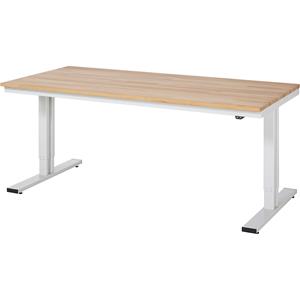 RAU Werktafel, elektrisch in hoogte verstelbaar, massief beukenhouten blad, draagvermogen 300 kg, b x d = 2000 x 1000 mm