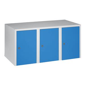 Wolf Opzetkast, 3 afdelingen, h x b x d = 445 x 900 x 500 mm, lichtblauw