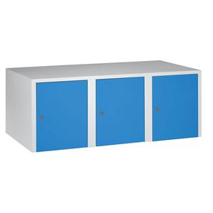 Wolf Opzetkast, 3 afdelingen, h x b x d = 445 x 1200 x 500 mm, lichtblauw