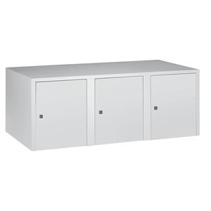 Wolf Opzetkast, 3 afdelingen, h x b x d = 445 x 1200 x 500 mm, lichtgrijs