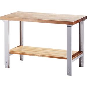EUROKRAFTpro Werkbank, modulair systeem, met 1 aflegbord, diepte 700 mm, breedte 1250 mm