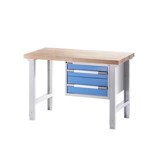 EUROKRAFTpro Werkbank, modulair systeem, met 2 laden, diepte 700 mm, breedte 1250 mm