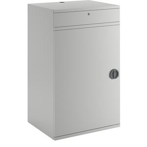 EUROKRAFTpro Computer-werkstation, staalplaat, h x b = 1060 x 650 mm, zonder monitorkast, deurkleur lichtgrijs