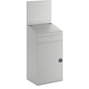 EUROKRAFTpro Computer-werkstation, staalplaat, h x b = 1770 x 650 mm, zonder monitorkast, deurkleur lichtgrijs