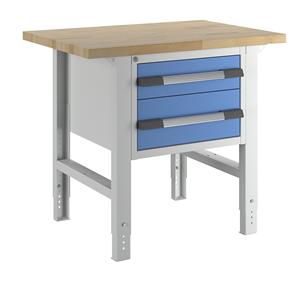 EUROKRAFTpro Werkbank, modulair systeem, met 2 laden, diepte 700 mm, breedte 1000 mm