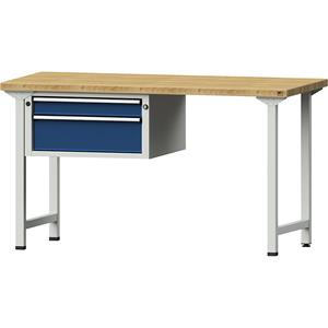 ANKE Werkbank, stellingbouw, 2 laden, breedte 1500 mm, massief beukenhout