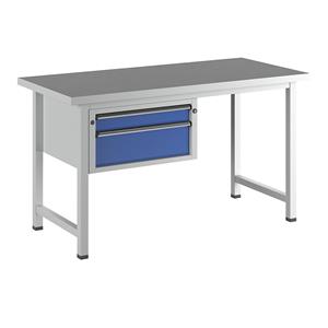 ANKE Werkbank, stellingbouw, 2 laden, breedte 1500 mm, universeel blad