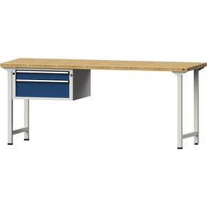 ANKE Werkbank, stellingbouw, 2 laden, breedte 2000 mm, massief beukenhout