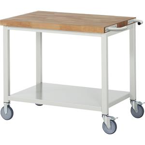 EUROKRAFTpro Verrijdbare werkbank, stellingbouw, verrijdbaar, met 1 legbord, breedte 1000 mm