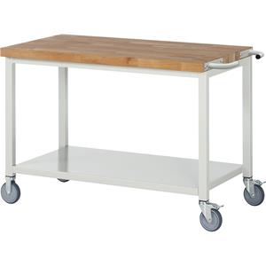 EUROKRAFTpro Verrijdbare werkbank, stellingbouw, verrijdbaar, met 1 legbord, breedte 1250 mm