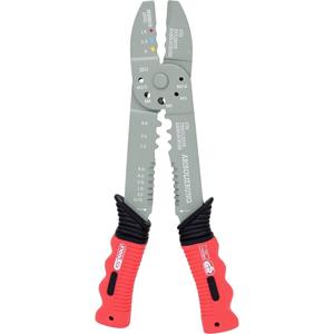 KSTOOLS KS TOOLS Multifunktions-Crimpzange für isolierte und unisolierte Kabelschuhe, 220mm