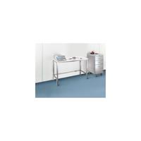 Cleanroomtafel met polypropyleen-blad, frame van roestvast staal, hoogte 900 mm, b x d = 1800 x 600 mm