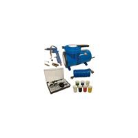 Mauk AirBrush Komplett Set Kompressor Farbpistole mit Zubehör ölfrei 170 W 64 l/min - 