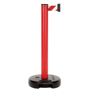 VIAGUIDE Gurtpfosten aus Kunststoff - max. Bandauszug 3700 mm - Pfosten rot, - 