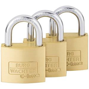 BURG-WäCHTER Messing-Hangschloss-Set 222/40/SB/trio Gl Burg