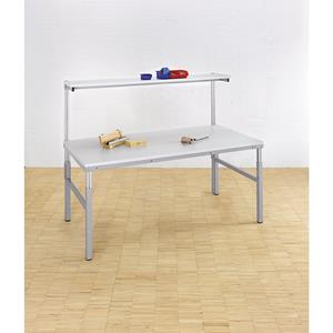 RAU Werkplaats-systeem, in hoogte verstelbaar van 650 - 1000 mm, basistafel met etageplateau, b x d = 1500 x 700 mm