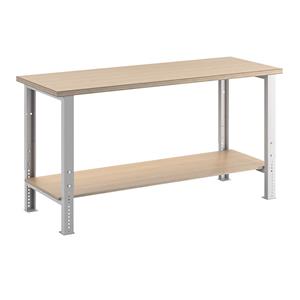LISTA Werkbank in modulair systeem, hoogte 740 - 1090 mm, met aflegplateau, breedte 2000 mm