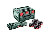 Metabo Basis Set 4x Akku 18 V 10,0 Ah LIHD + Doppelladegerät + X ( 685143000 )