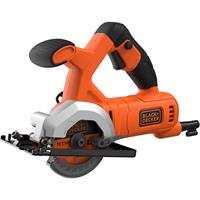 BLACK+DECKER BES510 400W 85mm Mini Cirkelzaag | 1x HEX key | 1x HSS Metaal zaagblad | 1x Hout zaagblad | Langsgeleider - BES510-QS