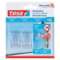 Tesa , Klebehaken, 2 x 1kg, transparent