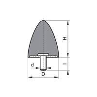 ITEC Gummi Anschlag Puffer GP DP 20x24 M6x18