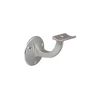 DENI Handlaufträger Aluminium silberfarbig eloxiert Durchmesser Wandplatte 53 mm gewölbte Auflage - 