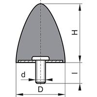 FORMAT Gummi Anschlag Puffer GP DP 30x36 M8x20 - 