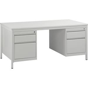 EUROKRAFTbasic Universeel bureau, lichtgrijs, laden 2 x 140 mm, 2 x 280 mm, b x d = 1600 x 800 mm