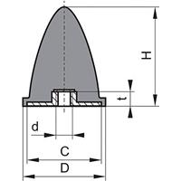 FORMAT Gummi Anschlag Puffer GP EP 30x36 M8 - 