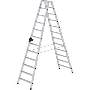 MUNK Tredenbokladder, tweezijdig, comfortabele uitvoering met ergo-pad, 2 x 12 treden