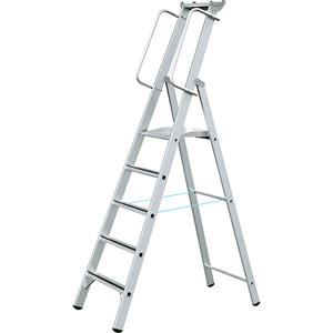 ZARGES Alu-Stehleiter mit großer Plattform
