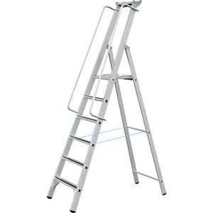 ZARGES Alu-Stehleiter mit großer Plattform