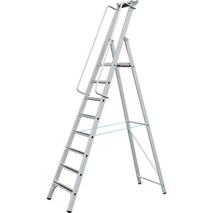 ZARGES Alu-Stehleiter mit großer Plattform